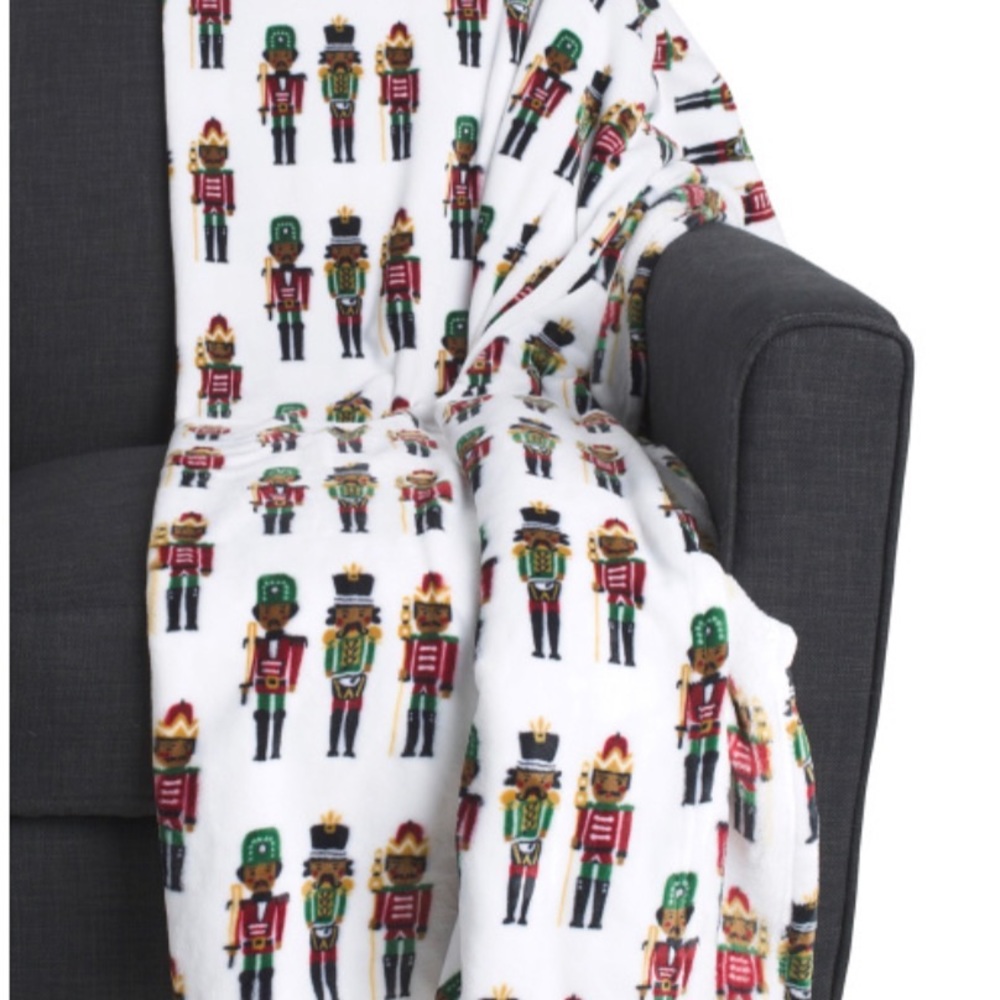 Christmas African American Nutcracker Plush Throw